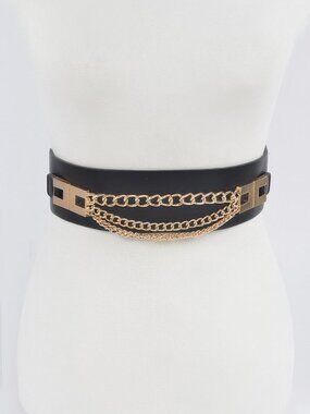 Multi Layered Chain Plus Size Elastic Belt